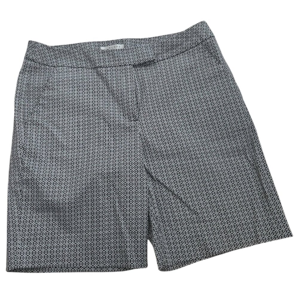 Kenar Geometric Print Bermuda Chino Shorts Black And White Size 10 W